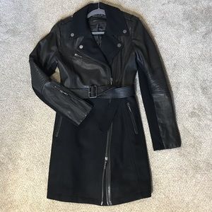 Long leather BCBG coat